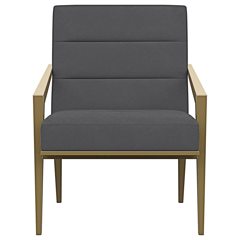 Chaise d'appoint rembourrée avec accoudoirs, Gris foncé