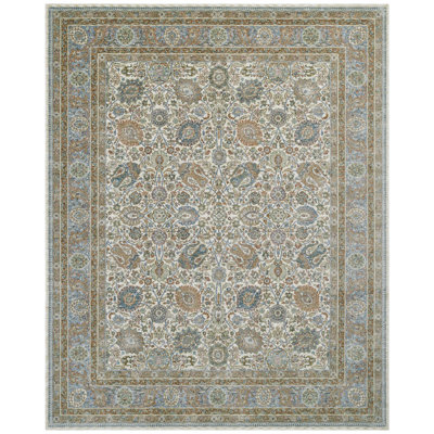 Narooma Ivory Blue Paisley Area Rug