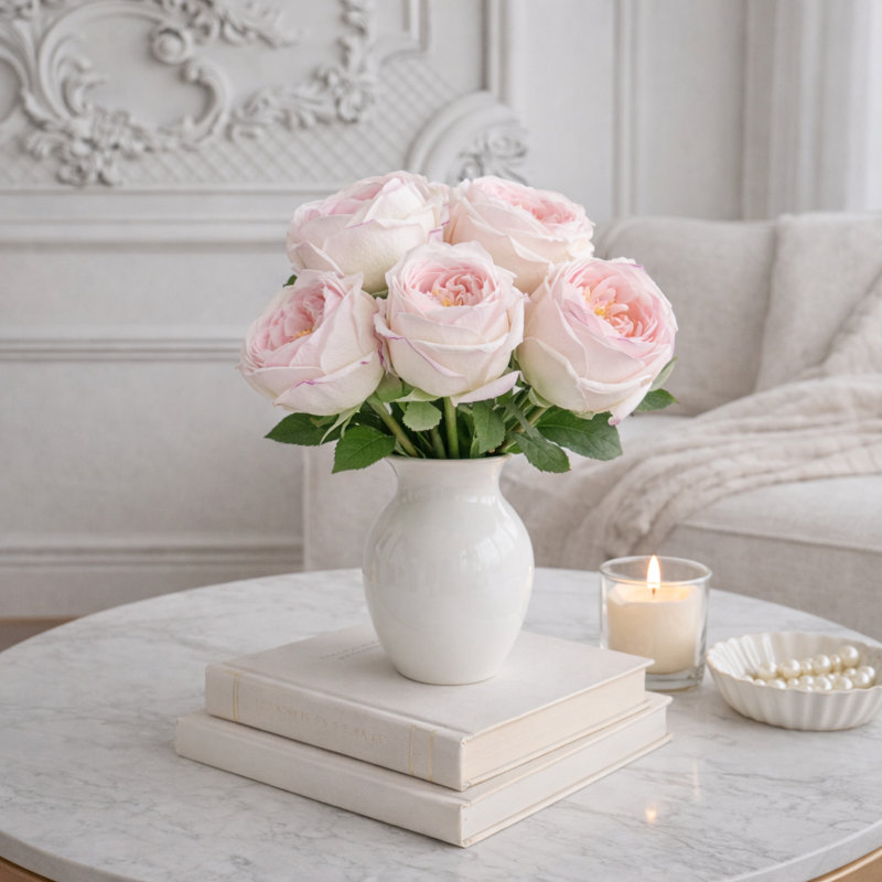 40 véritables fleurs 20,5 po, Rosé