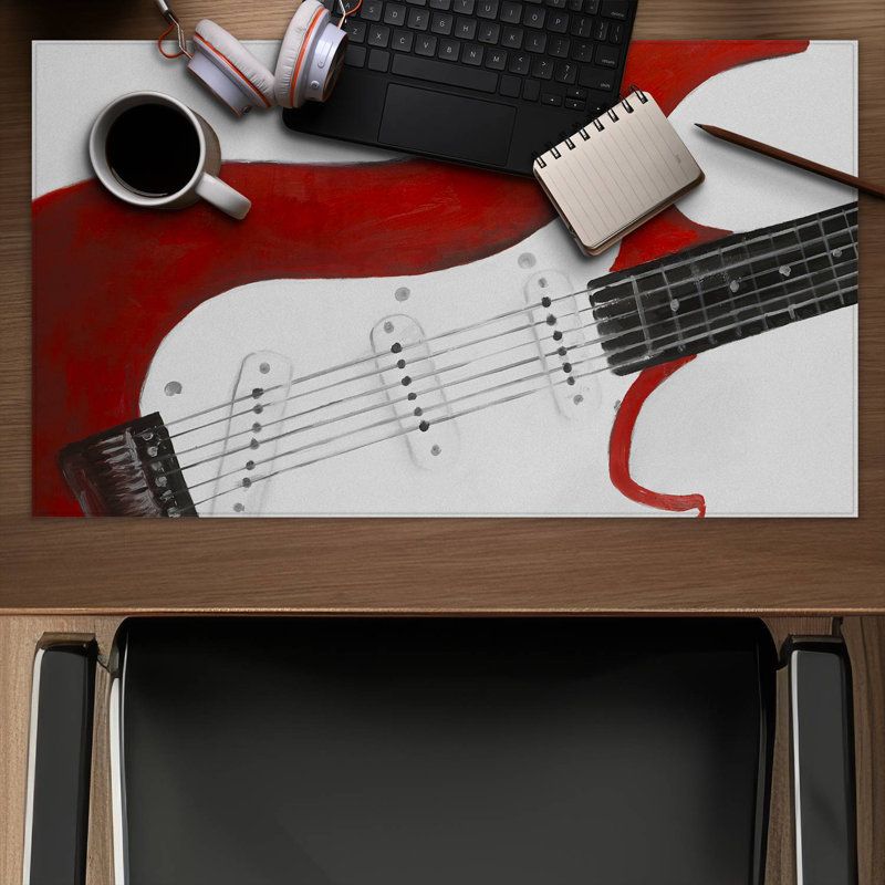 Red rock guitar - 14.00"x24.25" Desk mat