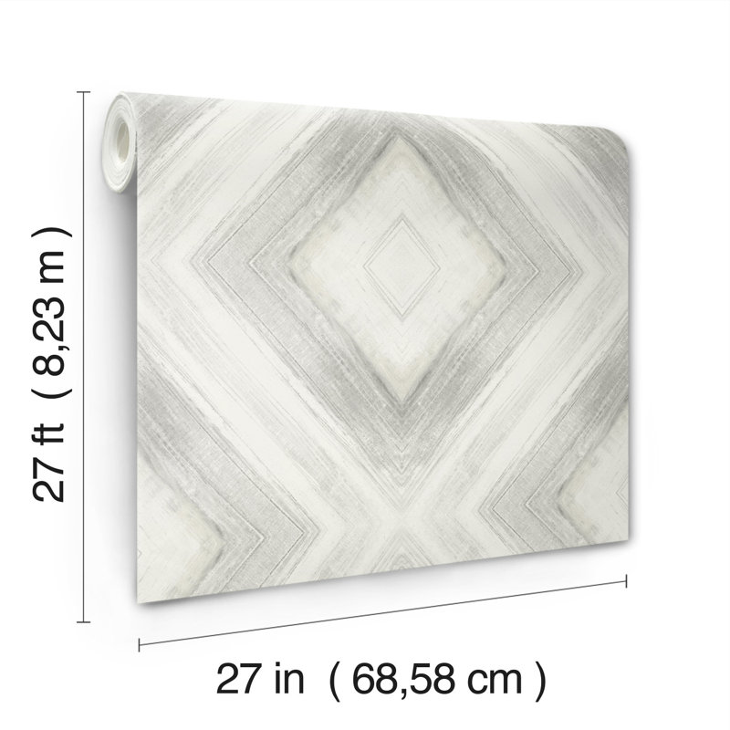 Geometric Wallpaper Double Roll, Fog