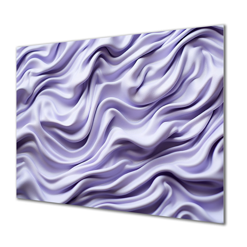 «Whie and Mauve Fab Waves II», art mural géométrique en métal MT137493, H 24 po x l 32 po x P 1 po