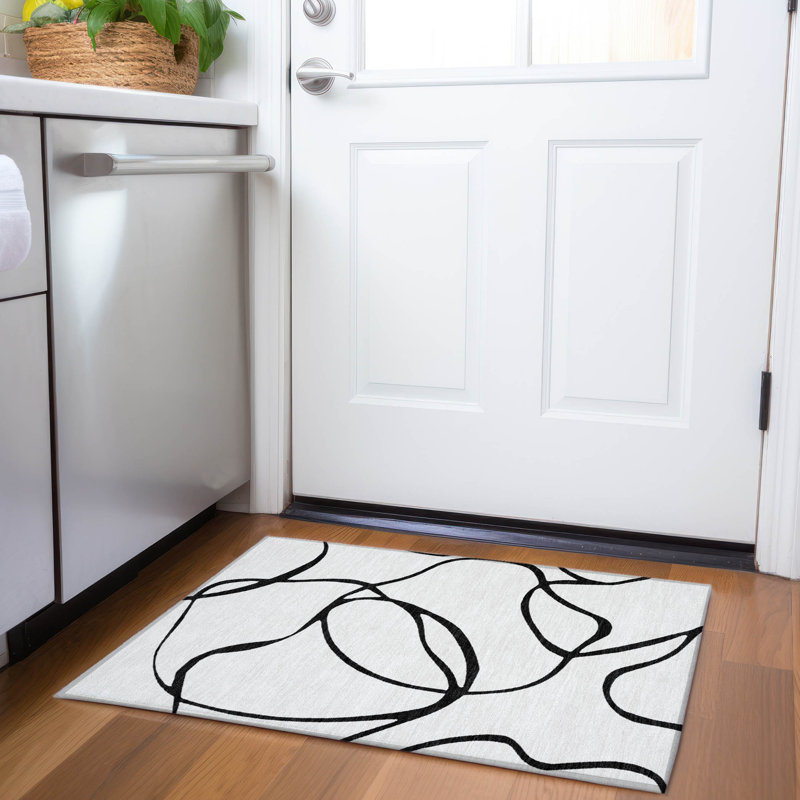 Premium Machine Washable Corum AMF999 Swirls Rug, Rectangle 1 pi 8 po x 2 pi 6 po