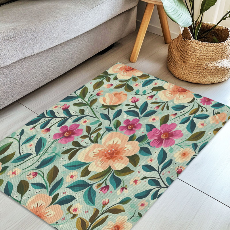 Tapis tressé Fresh Petals & Blooms, Rectangulaire 3 pi x 5 pi