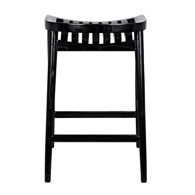 Ronald Charcoal Black 25.5'' Solid Wood Counter Stool