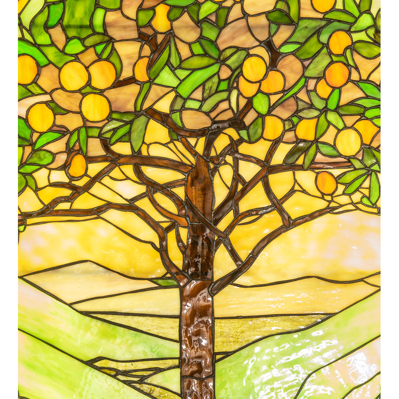 30"W Tiffany Tree of Life Stained Glass Lighted Window
