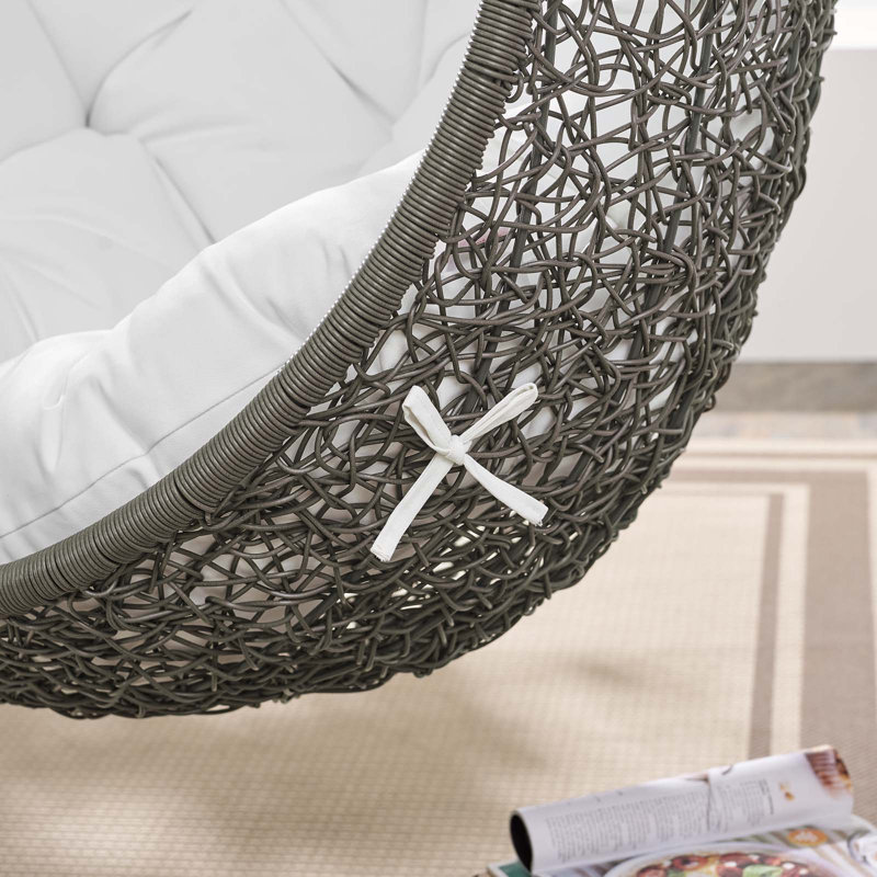 Chaise suspendue d'extérieur avec support Hide de Modway, Gris blanc