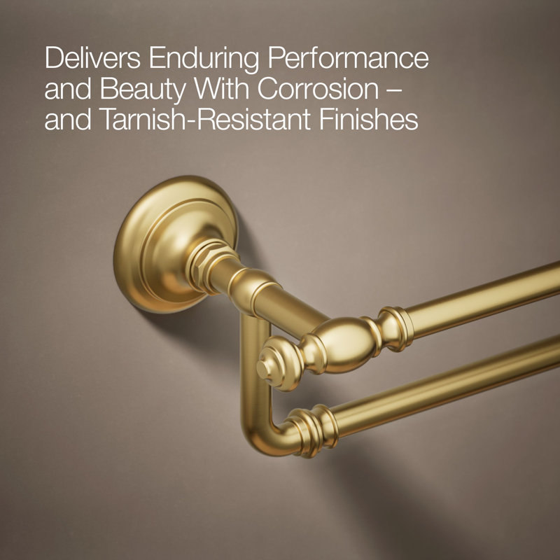 Artifacts® Double 24" Wall Mounted Towel Bar, Vibrant Brushed Gold
