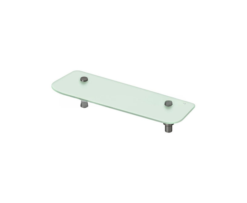 Tablette de shampooing en verre givré de 15-3 / 4 po Carmon, Chrome chrome