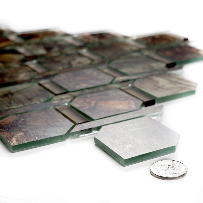 Carreau de mosaïque en verre Art Deco Agate Stone 2 po x 3 po