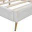 Grand lit plateforme en velours côtelé avec pieds en métal - beige et beige élégant. Contreplaqué conçu pour la durabilité. Rempli de mousse. Pas de sommier tapissier. Assemblage simple. 83,1 po x 65,7 po x 42,5 po-406150041