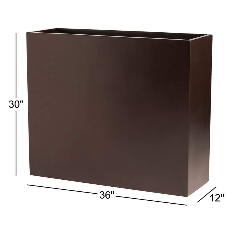 Connoisseur Handmade Planter Box, 30" H x 36" W x 12" D, Brown
