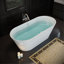 Baignoire autoportante de 63 po en acrylique, baignoire autoportante ovale avec drain chromé Toe-Tap et trop-plein à fente classique, certifié Cupc, blanc brillant
