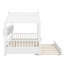 Lit double en bois avec lit gigogne et tablette de rangement-44704281