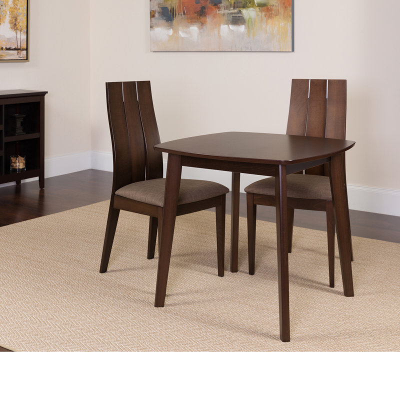Solid Wood Top Four Leg Dining Set, Espresso
