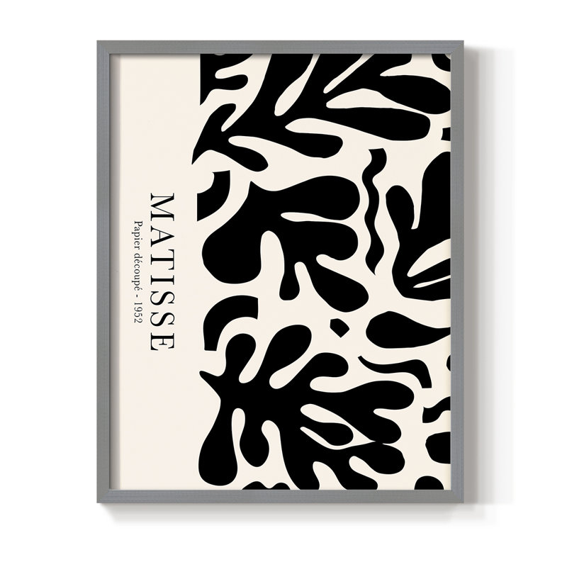 Matisse CCLXII, reproduction d'art encadrée - bois massif, H 15 po x l 12 po, Gris