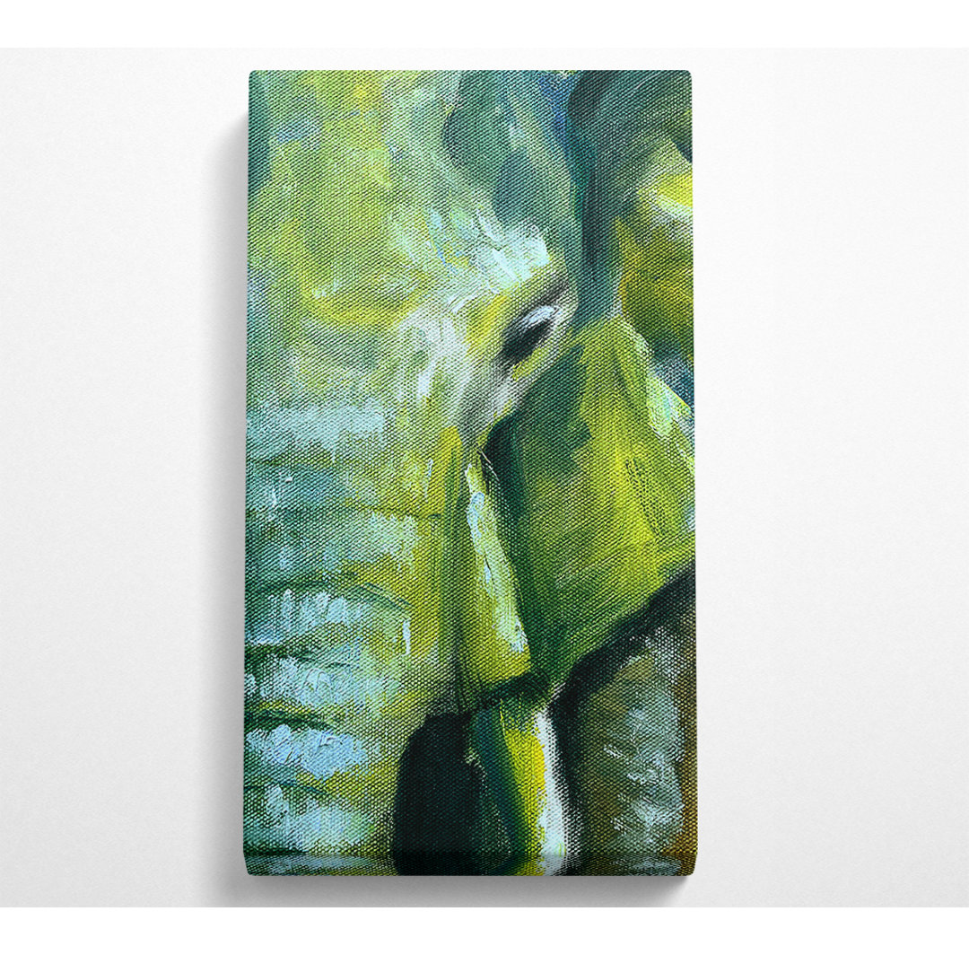 Carleene The Green Elephant - Leinwanddrucke auf Wrapped Canvas