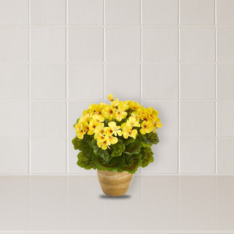 Geranium Artificial Plant in Ceramic Planter