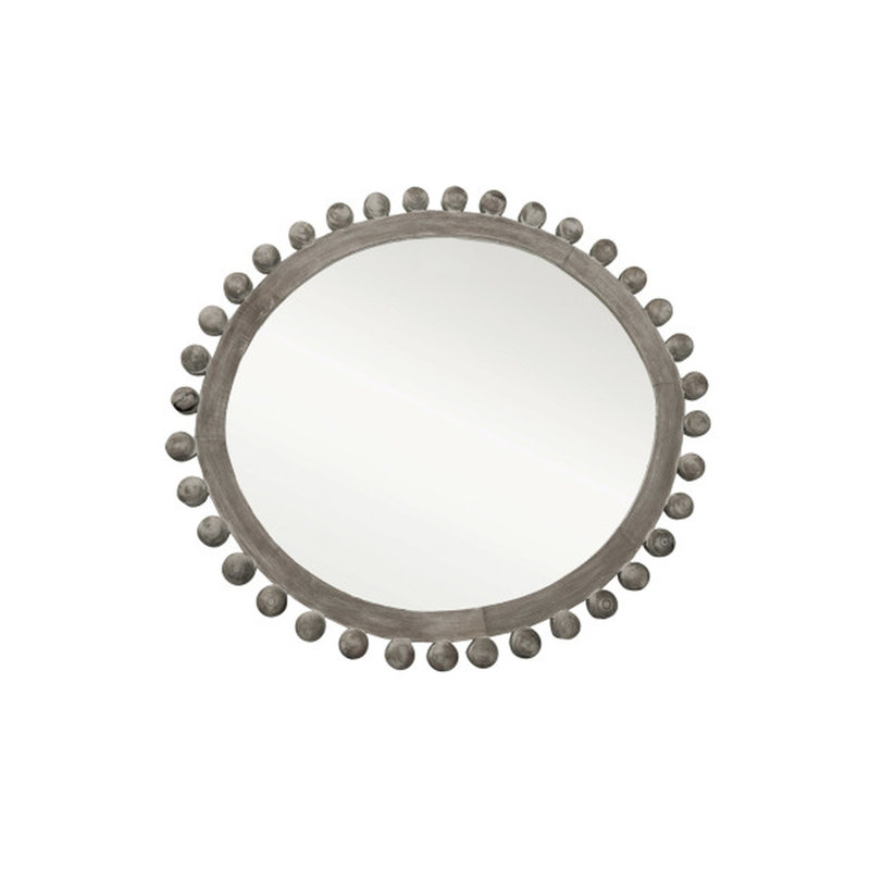 Miroir mural ovale, gris