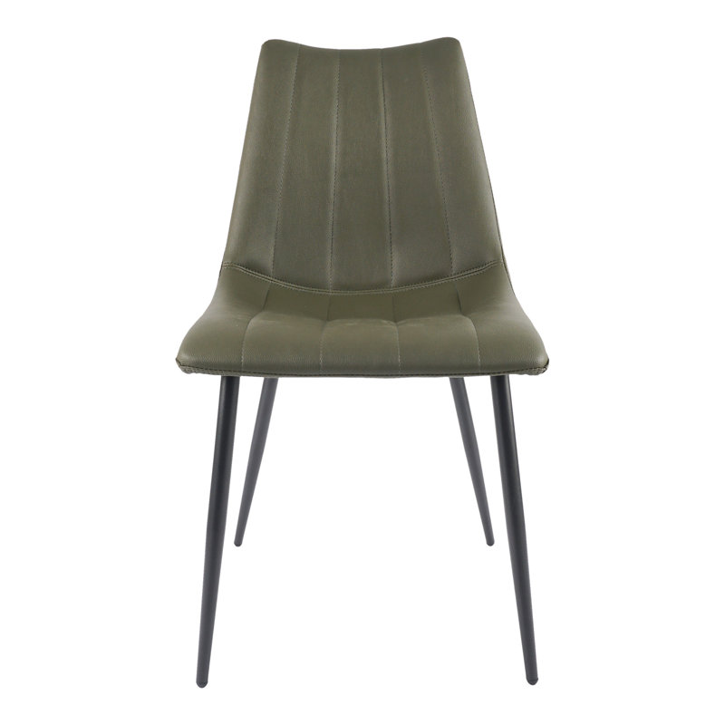 Ensemble de deux chaises d'appoint en similicuir vert foncé, Vert