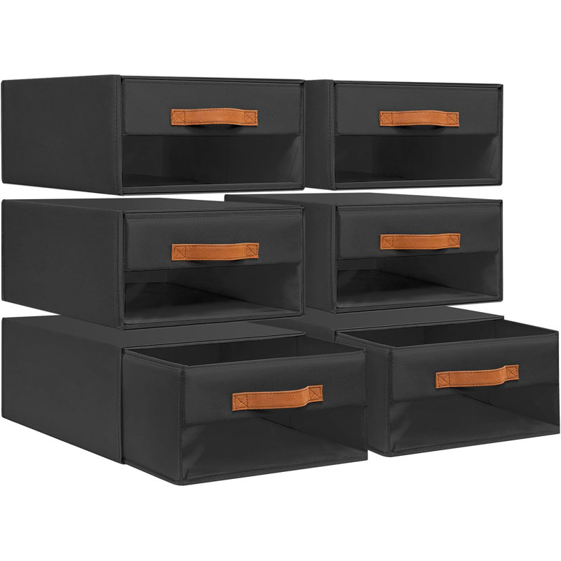 Foldable Fabric Storage Bins With Drawers - Stackable Closet Organizers With Clear Window, Dust-Resistant Design For Clothes, Toys, And Household Items