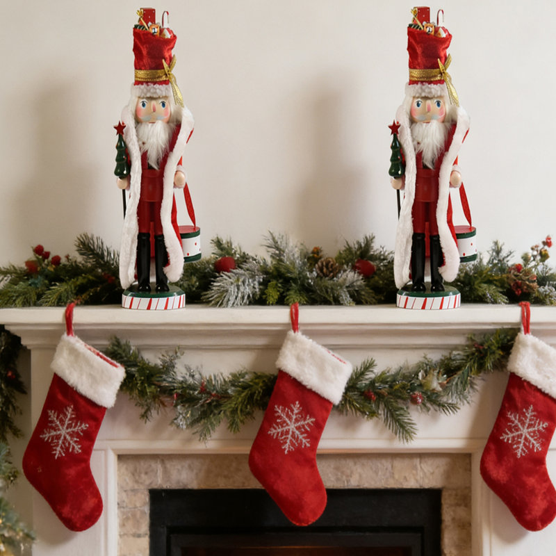 2 pièces 14 pouces Ornativité de Noël Père Noël Casse-Noisette