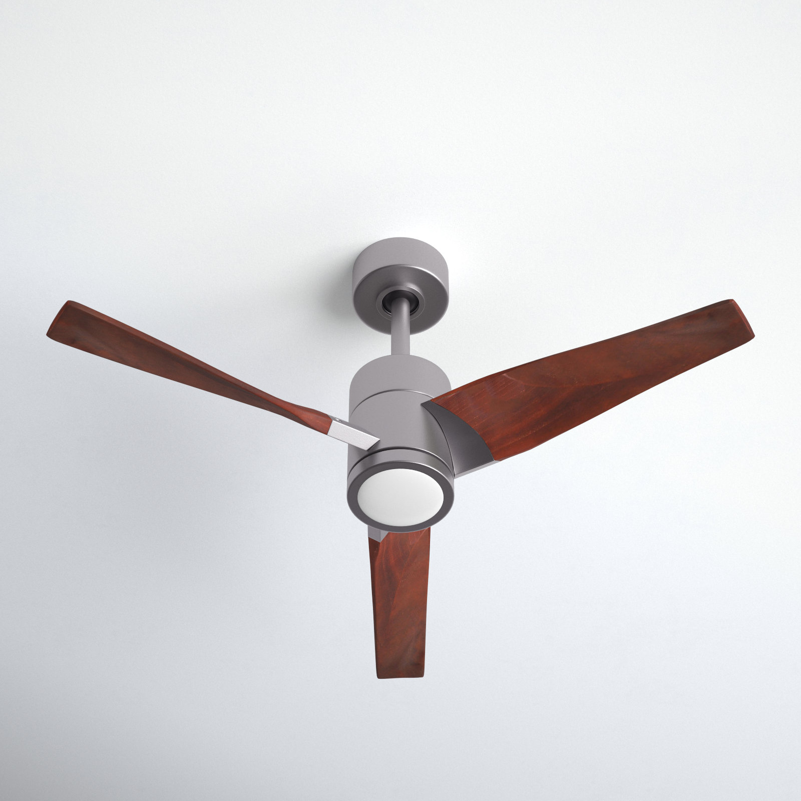 3 Blade Ceiling Fan with LED Light Kit, Brushed Nickel/Walnut, Walnut Tone, 60"