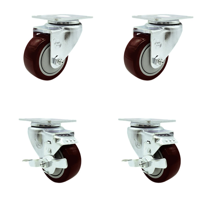 Polyurethane Caster, Maroon