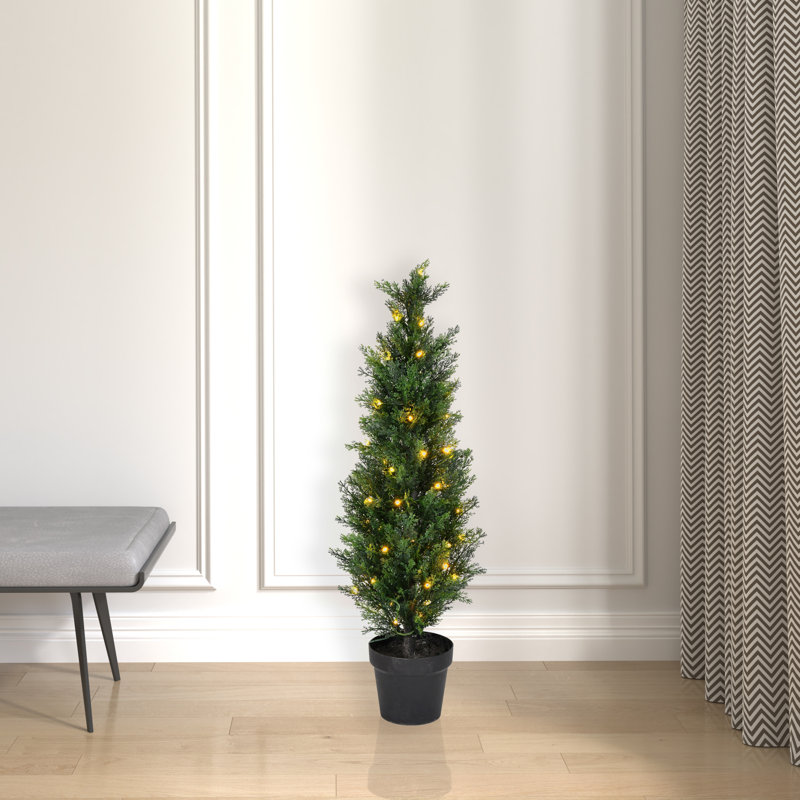 Cèdres artificiels Cèdre artificiel en pot UV, H 36 po x l 8 po x P 8 po