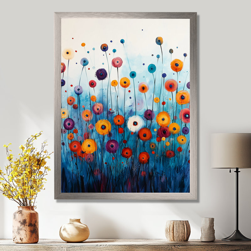 Carncastle - salon d'art mural floral, H 20 po x l 12 po, Picture Framed, Argent argent