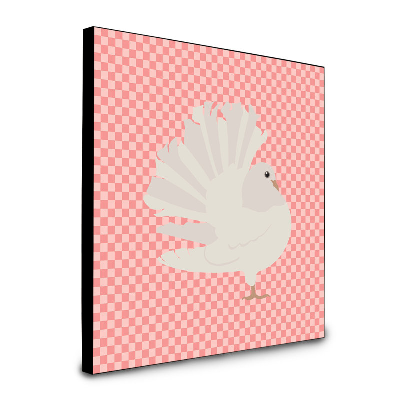 Panneau mural d’art fantail pigeon Marlise, Rose