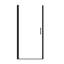 Porte de douche pivotante 34 x 72 po avec cadre en aluminium noir mat, film de preuve et poignée pratique en acier inoxydable