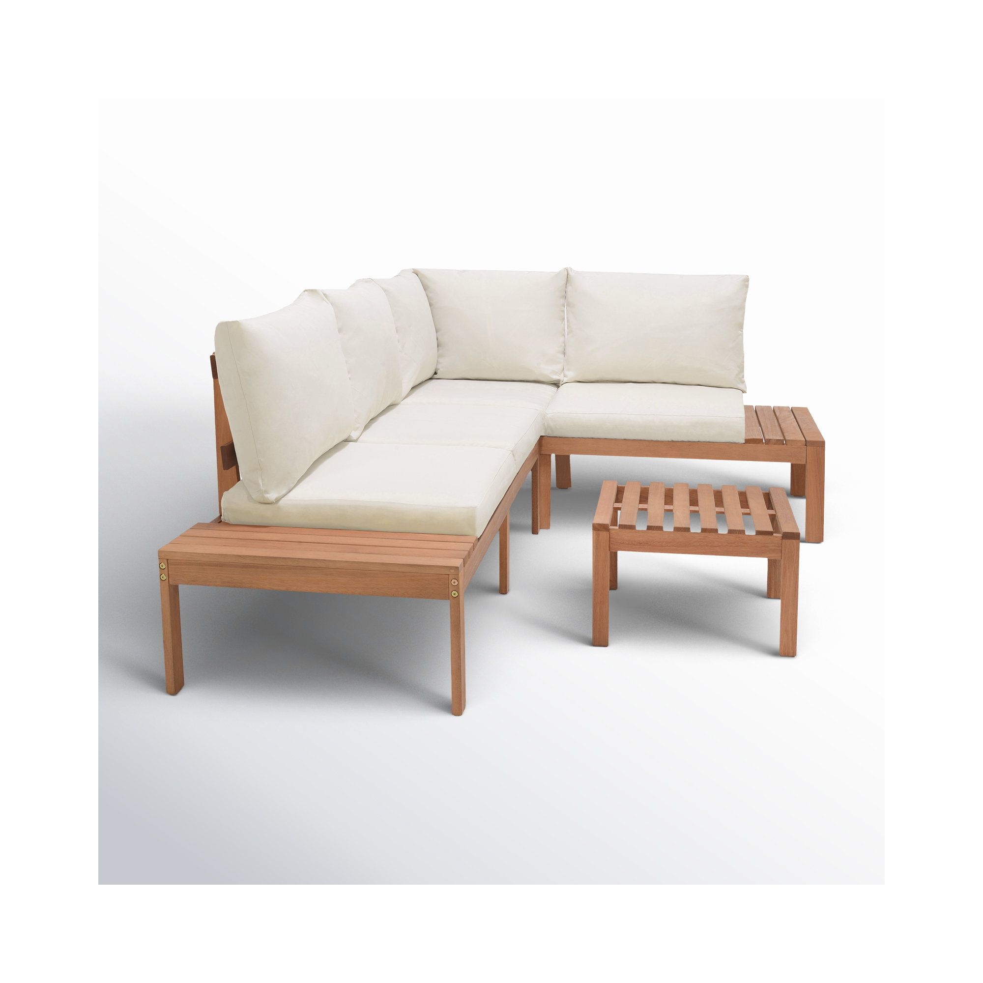 Tempo Eucalyptus 3 Piece Sectional Set, White Performance