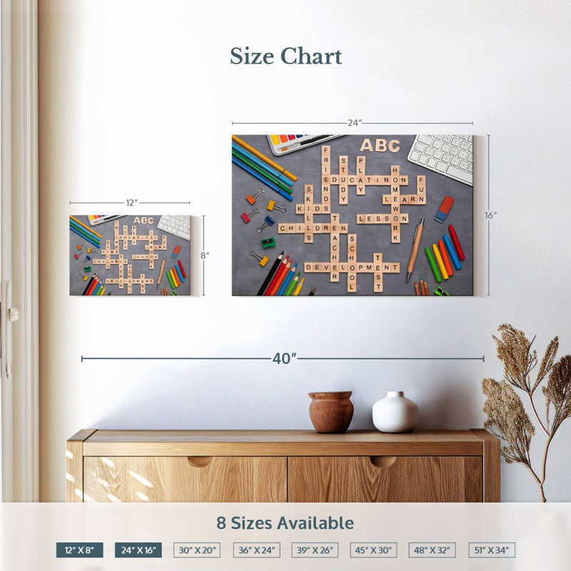 Senne Education Crossword Puzzle, 16" H x 24" W