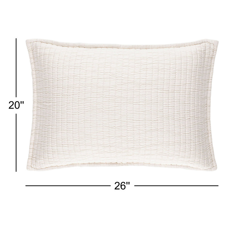 Boyfriend Matelasse Sham, Standard, Ivory