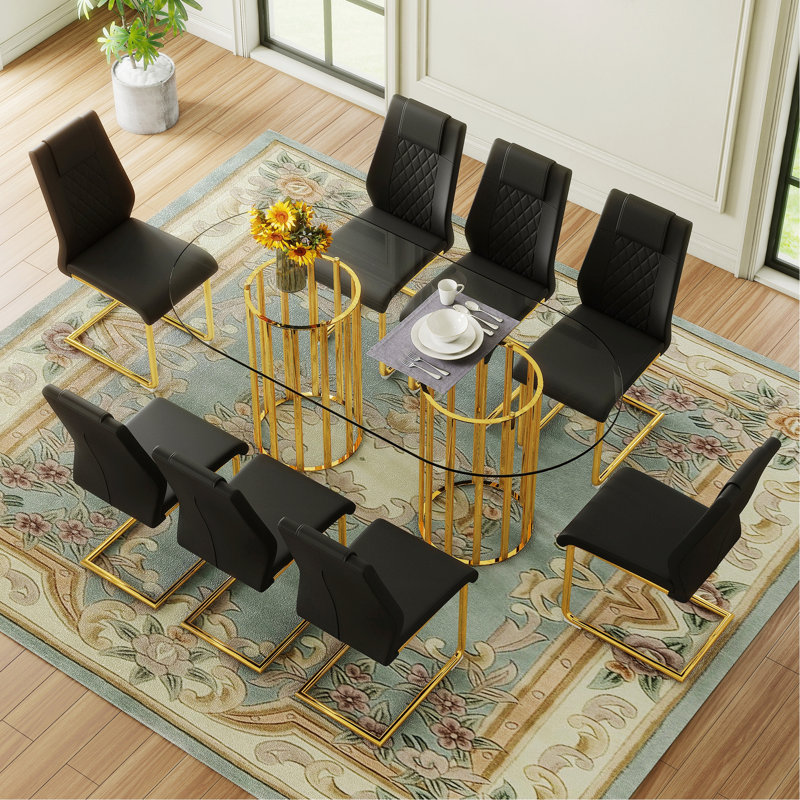 Table et chaises, table de salle à manger ovale avec chaises