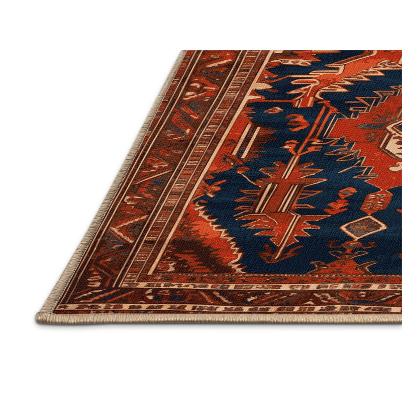 Tapis brun lavable à la machine, Rond 6 pi