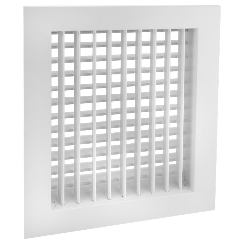 Grille d'aération verticale à double déflection en aluminium, H 16 po x l 10 po x P 2 po