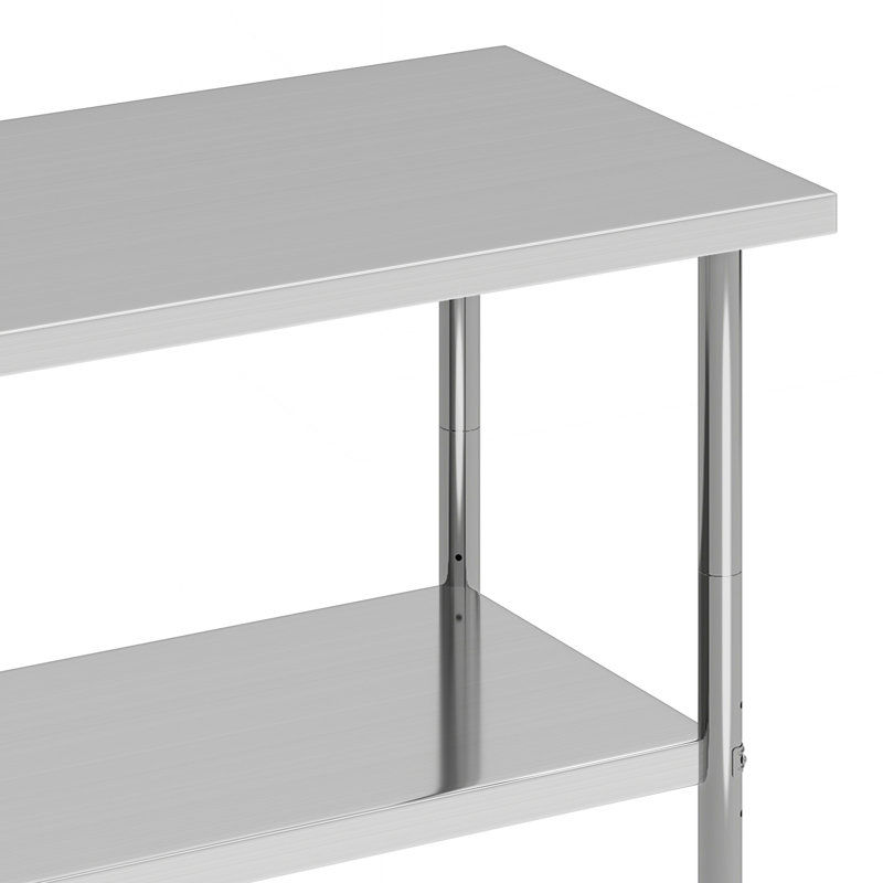  Table en acier inoxydable avec tablette inférieure, H 14 po x L 60 po x l 24 po
