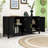  Deyanara Modern Sideboard Buffet Cabinet with Wavy Slatted Doors and Solid Wood Legs-1720530843