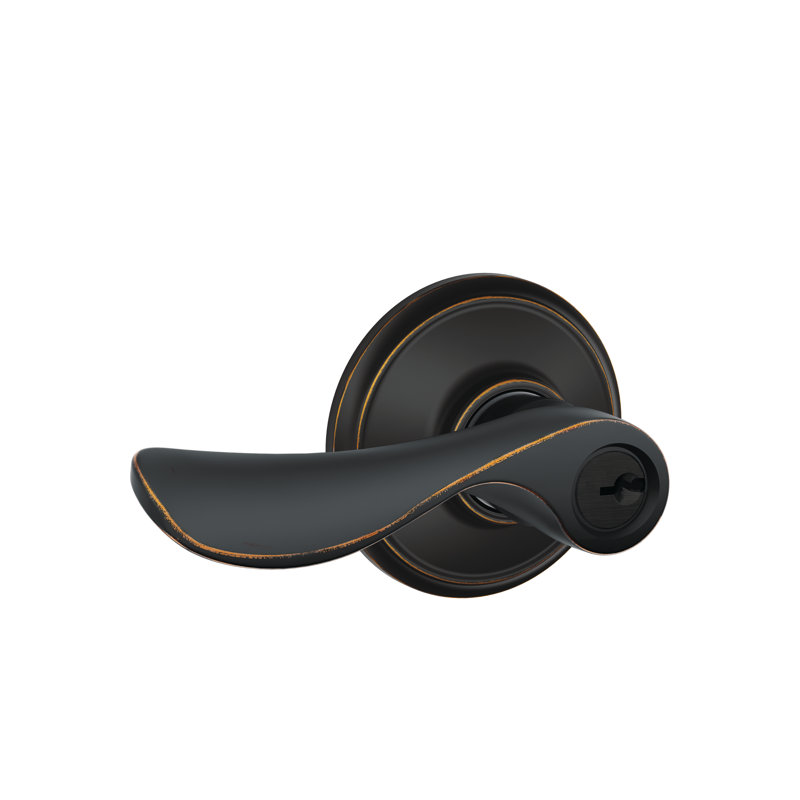 Champagne Lever Keyed Entry Lock, Aged Bronze, Keyed Alike, Yes