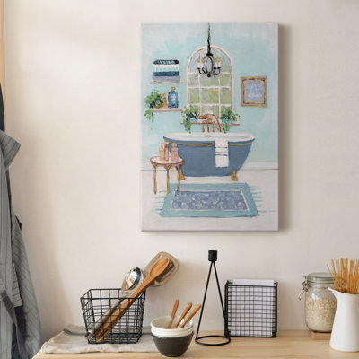 Blue Bath I - Wrapped Canvas Painting
