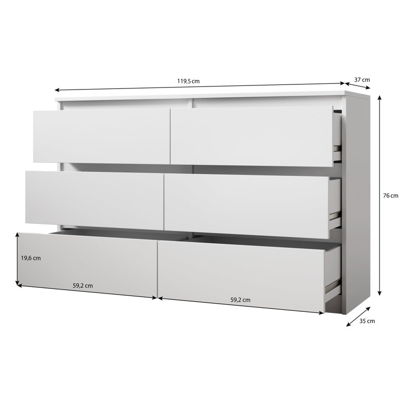 Dufrene Chest Of Drawers, Matt white