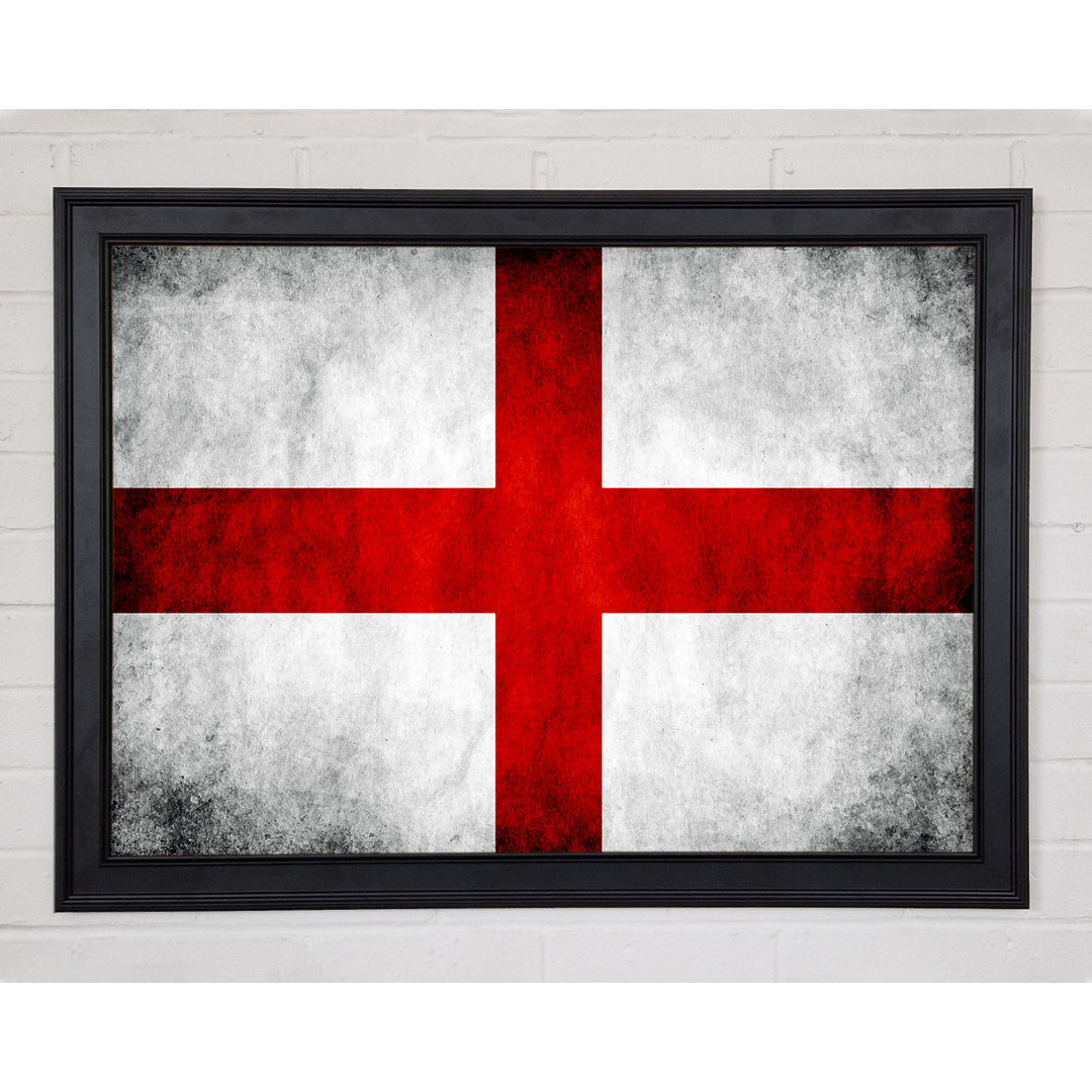 St. George Flagge England Gerahmter Druck