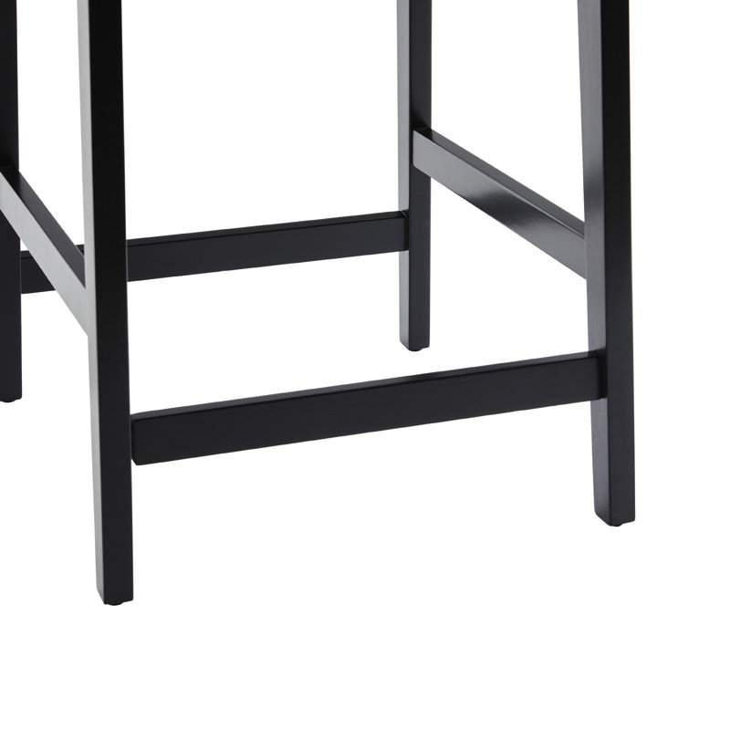 Amaria Solid Wood Counter Stool with Solid Wood Frame, Black