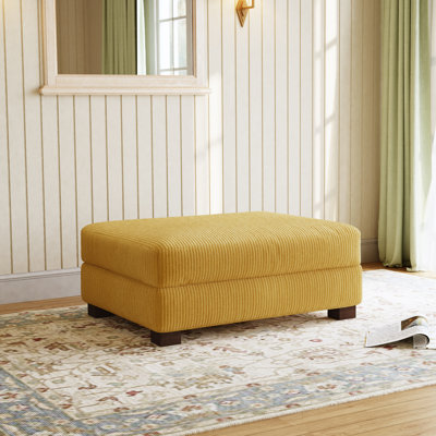 Maelina Rectangular Corduroy Upholstered Ottoman