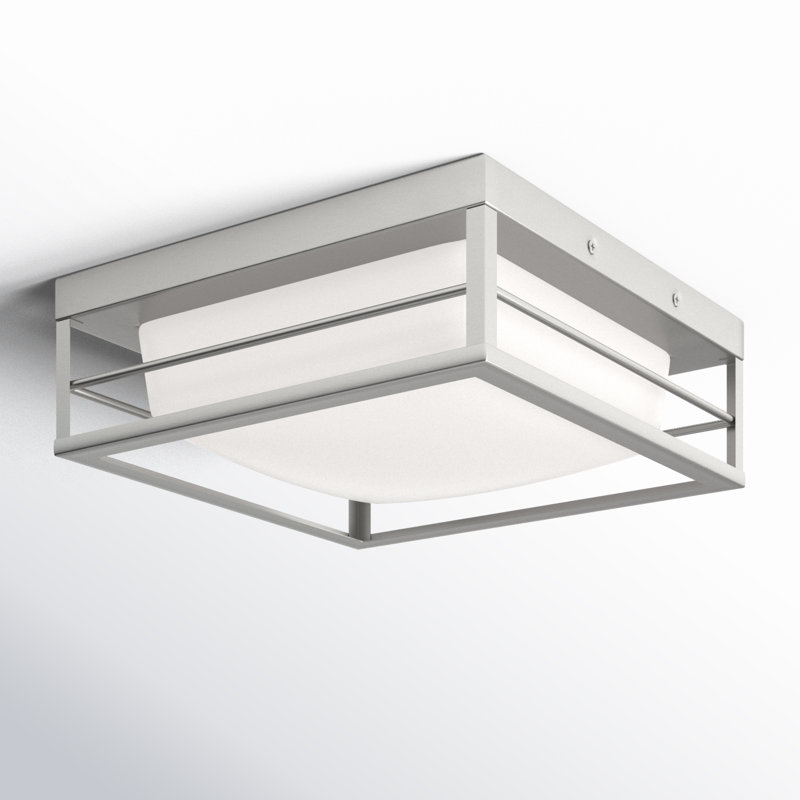 Krista Glass LED Flush Mount, 3.75" H x 10" W x 10" D, Brushed Nickel