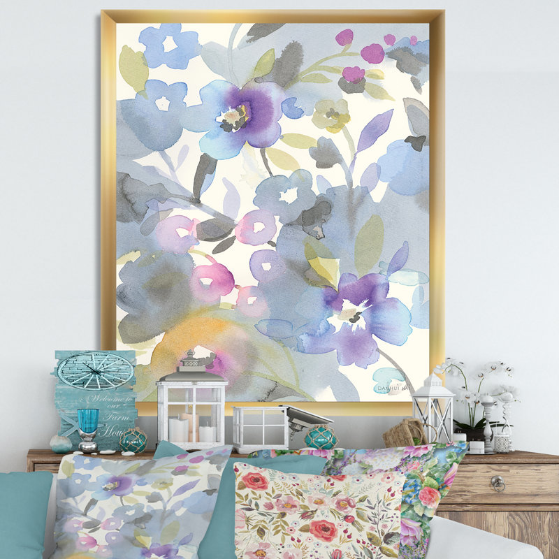« bijoux jardin ii »-reproduction d’image sur toile, Cadre doré, H 20 po x l 12 po x P 1po