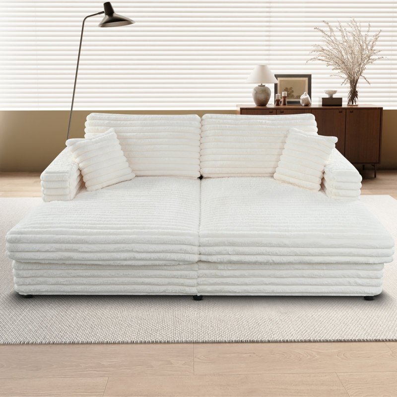 Chaise longue surdimensionnée 86,22 pouces, Beige