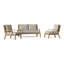 Hadley Outdoor 3 - Piece Teak Conversation Set-547875426-624906733